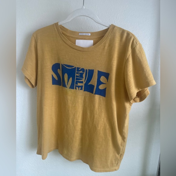 MOTHER Superior Mustard T-shirt FLAWED - Picture 1 of 16